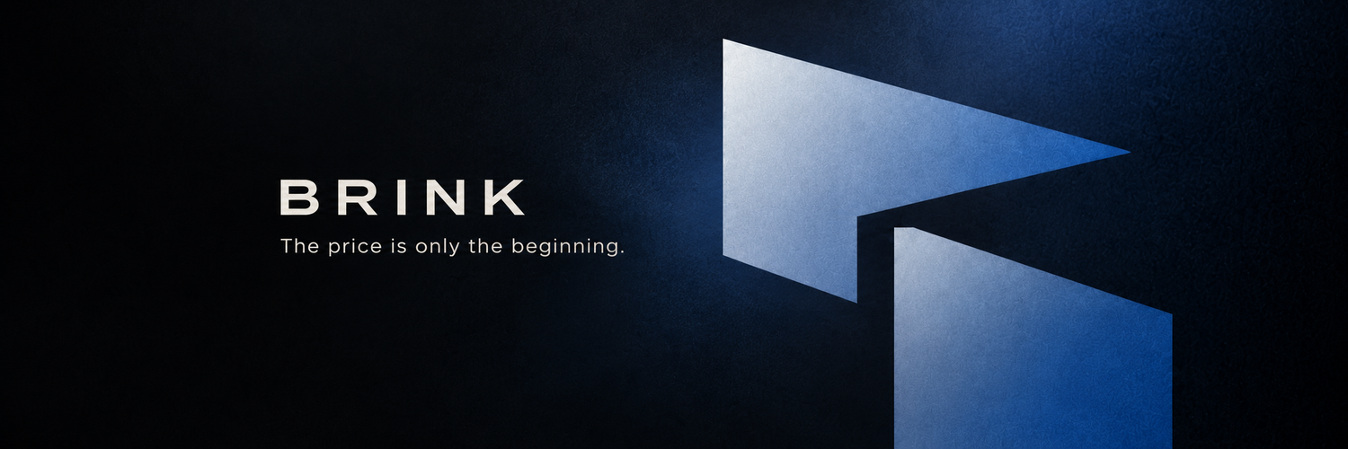 Banner Brink em grafite e azul: The price is only the beginning